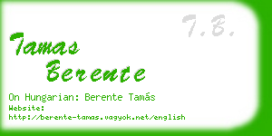 tamas berente business card